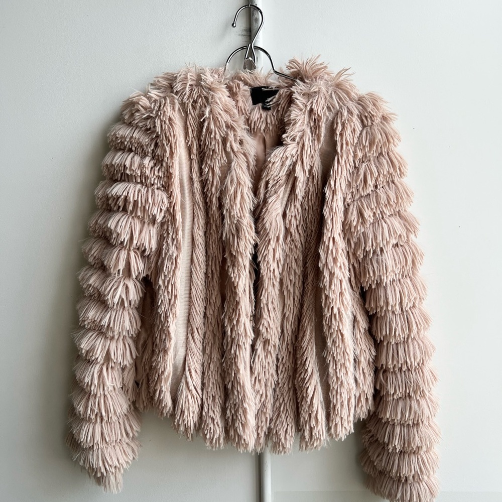Greylin neutral Faux Fur jacket  size M